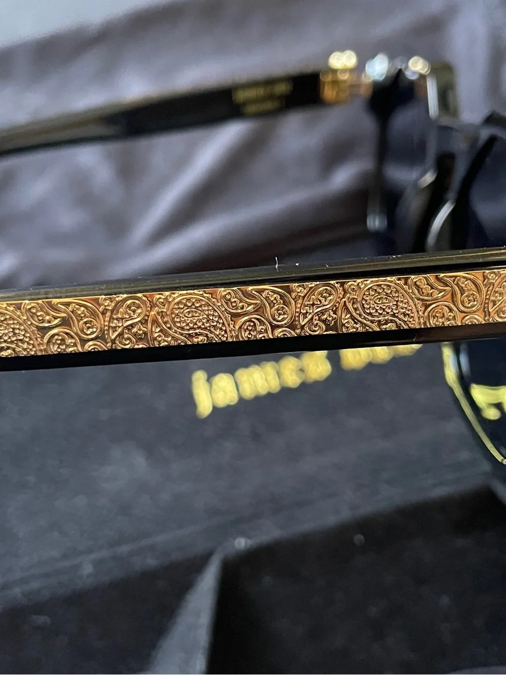 James Oro Black and Gold Designer Sunglasses